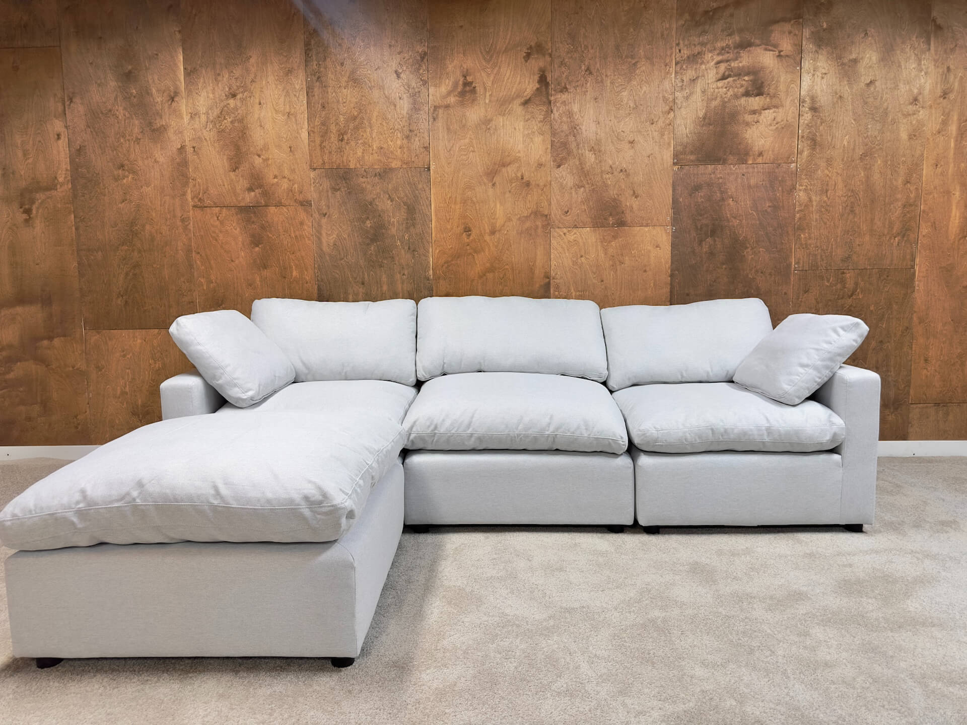 Light Grey 4-Piece Cloud Sectional